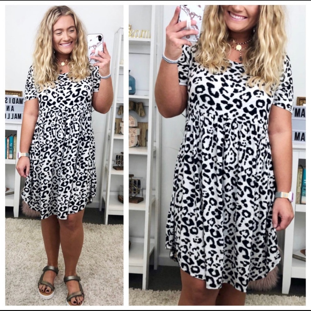 Jodifl Leopard Babydoll Dress NWOT